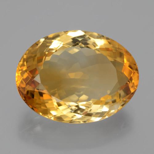 13.42캐럿 천연 딥 골든 오렌지 시트린, 타원형 컷, 18.7×14.1 mm, VVS