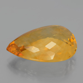 14.43캐럿 천연 골든 옐로우 시트린, 배 모양, 20.4×14.4 mm, VVS