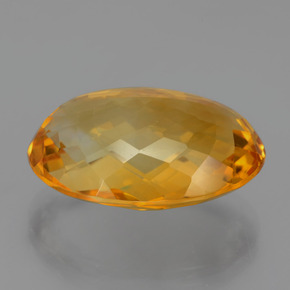 15.93캐럿 천연 다크 오렌지-골드 시트린, 타원형 컷, 20.2×14.2 mm, VVS