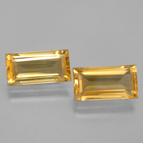 캐럿 천연 골든 옐로우 시트린 보석, 바게트, 11.6×6.1 mm, VVS