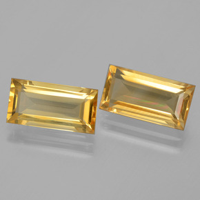 캐럿 천연 골든 옐로우 시트린 보석, 바게트, 11.6×6.1 mm, VVS