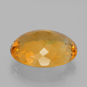 12.91캐럿 천연 다크 오렌지-골드 시트린, 타원형 컷, 18.3×14.2 mm, VVS