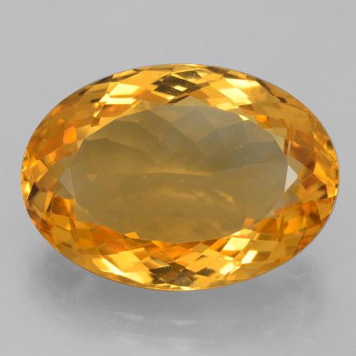 14.30캐럿 천연 다크 오렌지-골드 시트린, 타원형 컷, 19.8×14.1 mm, VVS