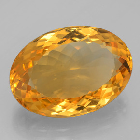 14.30캐럿 천연 다크 오렌지-골드 시트린, 타원형 컷, 19.8×14.1 mm, VVS