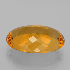 14.30캐럿 천연 다크 오렌지-골드 시트린, 타원형 컷, 19.8×14.1 mm, VVS