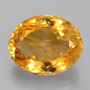 14.44캐럿 천연 딥 골든 오렌지 시트린, 타원형 컷, 17.9×14.6 mm, VVS
