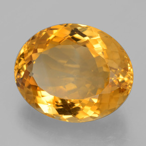 14.44캐럿 천연 딥 골든 오렌지 시트린, 타원형 컷, 17.9×14.6 mm, VVS