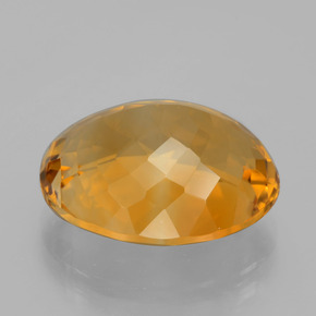 14.44캐럿 천연 딥 골든 오렌지 시트린, 타원형 컷, 17.9×14.6 mm, VVS