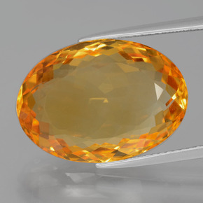 14.86캐럿 천연 골드 시트린, 타원형 컷, 20×14.2 mm, VVS