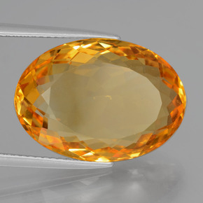14.86캐럿 천연 골드 시트린, 타원형 컷, 20×14.2 mm, VVS