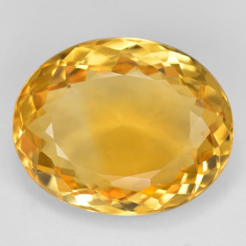 15.91캐럿 천연 미디엄 골든 시트린, 타원형 컷, 19.2×15.4 mm, VVS