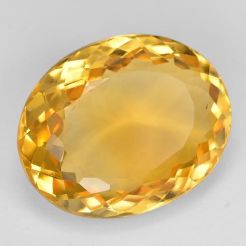 15.91캐럿 천연 미디엄 골든 시트린, 타원형 컷, 19.2×15.4 mm, VVS