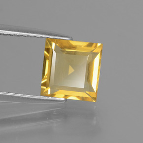1.77캐럿 천연 골든 옐로우 시트린, 스퀘어, 7.6×7.5 mm, VVS-VS