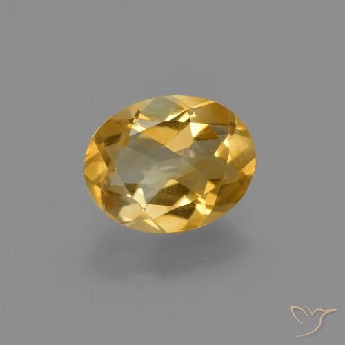 1.40캐럿 천연 미디엄 다크 골든 시트린, 타원형 컷, 8.9×7 mm, VVS-VS