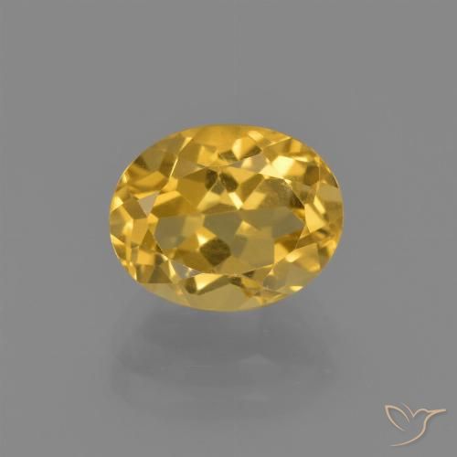 2.09ct 자연스러운 딥 골든 오렌지 황수정, 타원형, VVS-VS