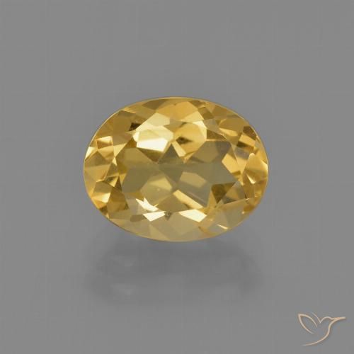 1.90ct 자연스러운 미디엄 골드 황수정, 타원형, VVS-VS