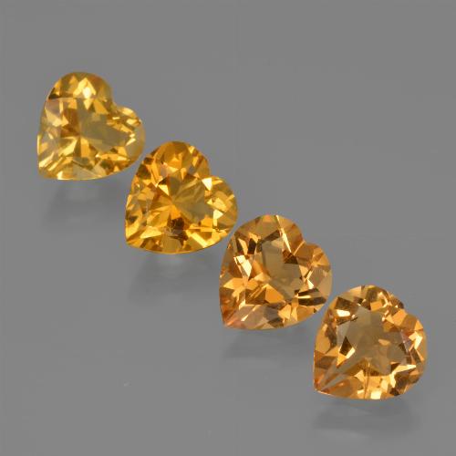 3.62캐럿 천연 딥 오렌지-골드 시트린 보석, 하트 모양, 7×6.8 mm, VS