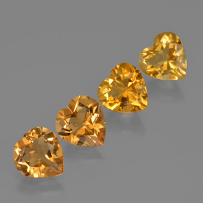 3.62캐럿 천연 딥 오렌지-골드 시트린 보석, 하트 모양, 7×6.8 mm, VS