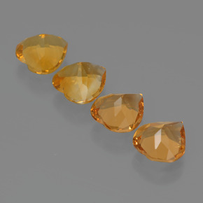 3.62캐럿 천연 딥 오렌지-골드 시트린 보석, 하트 모양, 7×6.8 mm, VS