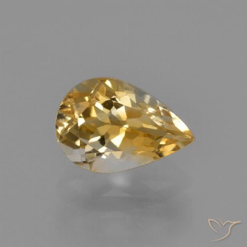 1.24ct 자연스러운 골든 황수정, 배 모양, VVS-VS