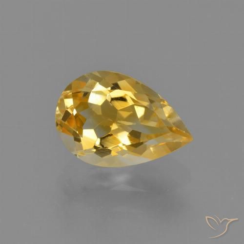 1.24ct 자연스러운 골든 황수정, 배 모양, VVS-VS