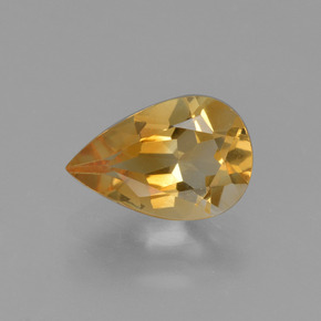 1.13캐럿 천연 미디엄 오렌지 시트린, 배 모양, 9.2×6.1 mm, VVS