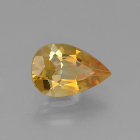 1.13캐럿 천연 미디엄 오렌지 시트린, 배 모양, 9.2×6.1 mm, VVS