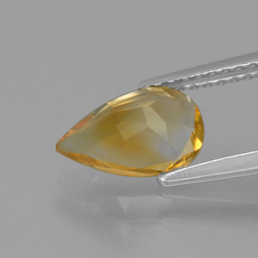 1.13캐럿 천연 미디엄 오렌지 시트린, 배 모양, 9.2×6.1 mm, VVS