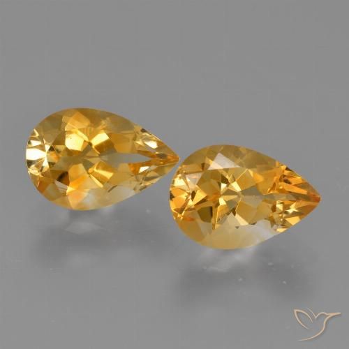 2.37캐럿 천연 딥 오렌지-골드 시트린 보석, 배 모양, 8.8×6 mm, VS