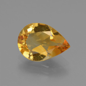 2.02캐럿 천연 골든 옐로우 시트린, 배 모양, 11.1×8 mm, VS