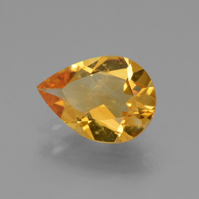 2.02캐럿 천연 골든 옐로우 시트린, 배 모양, 11.1×8 mm, VS