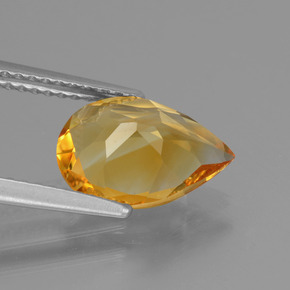 2.02캐럿 천연 골든 옐로우 시트린, 배 모양, 11.1×8 mm, VS
