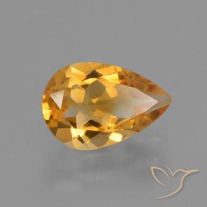 1.24캐럿 천연 다크 오렌지-골드 시트린, 배 모양, 9.2×6.2 mm, VVS-VS