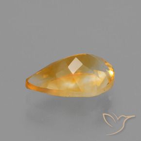 1.24캐럿 천연 다크 오렌지-골드 시트린, 배 모양, 9.2×6.2 mm, VVS-VS