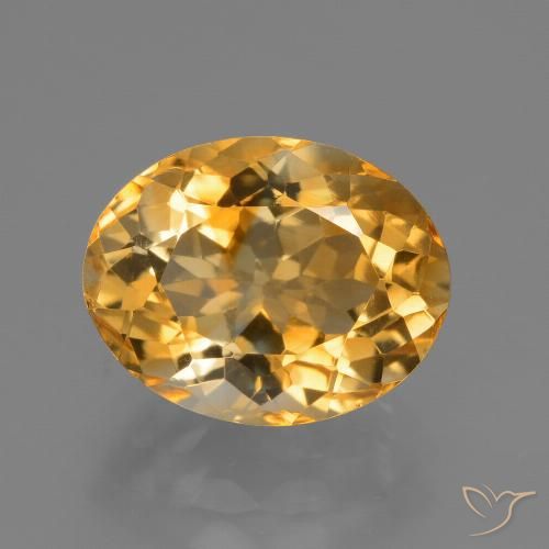 3.89ct 자연스러운 딥 오렌지-골드 황수정, 타원형, VVS-VS