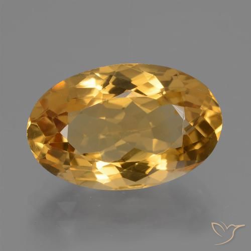 4.96ct 자연스러운 다크 골든 황수정, 타원형, VVS-VS