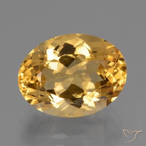 4.83캐럿 천연 미디엄 다크 골든 시트린, 타원형 컷, 12.8×9.7 mm, VVS