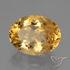 4.83캐럿 천연 미디엄 다크 골든 시트린, 타원형 컷, 12.8×9.7 mm, VVS
