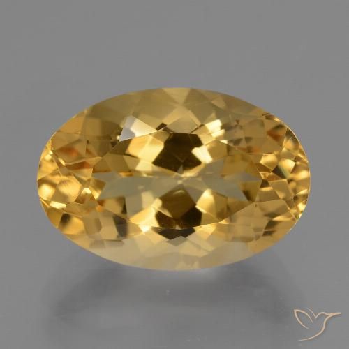 7.09ct 자연스러운 미디엄 다크 골든 황수정, 타원형, VVS