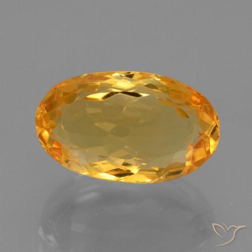 6.11ct 자연스러운 딥 오렌지-골드 황수정, 타원형, VVS
