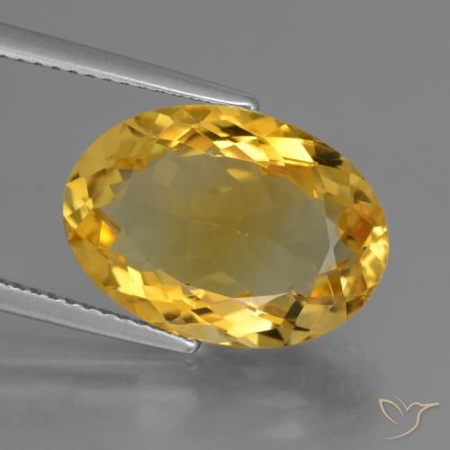 6.80ct 자연스러운 골든 황수정, 타원형, VVS