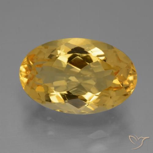 6.41ct 자연스러운 미디엄 다크 골든 황수정, 타원형, VVS