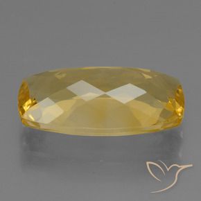 6.44캐럿 천연 미디엄 골든 시트린, 쿠션 컷, 16.9×9.3 mm, VVS