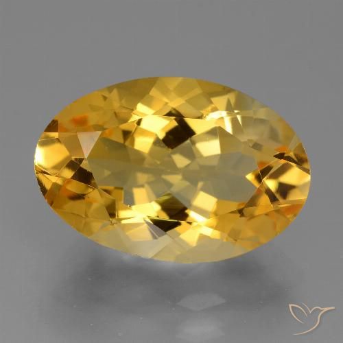 6.74ct 자연스러운 딥 골든 오렌지 황수정, 타원형, VVS