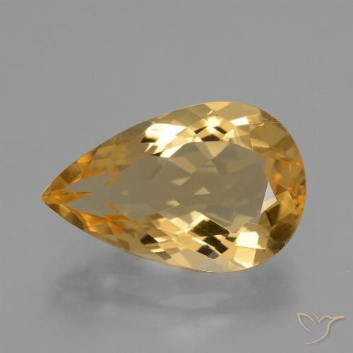 5.63ct 자연스러운 골든 황수정, 배 모양, VVS