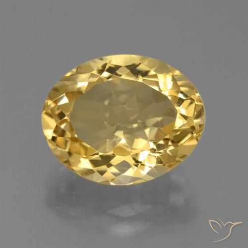 5.09ct 자연스러운 골든 황수정, 타원형, VVS