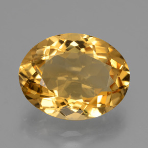 6.47캐럿 천연 딥 골든 오렌지 시트린, 타원형 컷, 14.4×11.3 mm, VVS