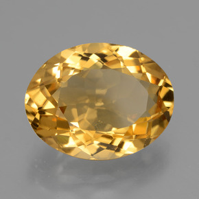 6.47캐럿 천연 딥 골든 오렌지 시트린, 타원형 컷, 14.4×11.3 mm, VVS