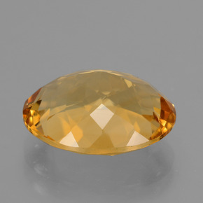 6.47캐럿 천연 딥 골든 오렌지 시트린, 타원형 컷, 14.4×11.3 mm, VVS