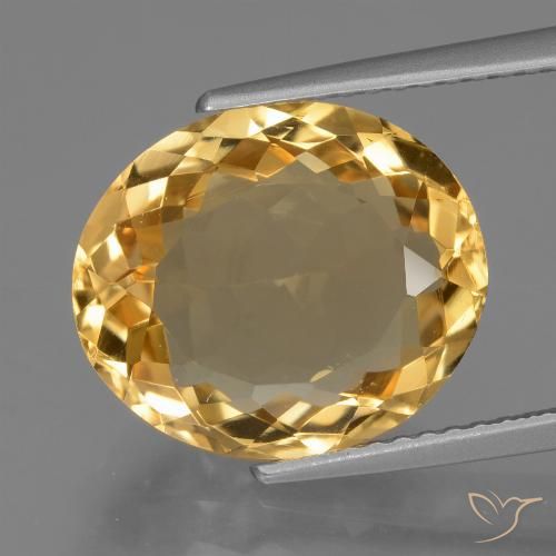 6.02ct 자연스러운 딥 골든 오렌지 황수정, 타원형, VVS